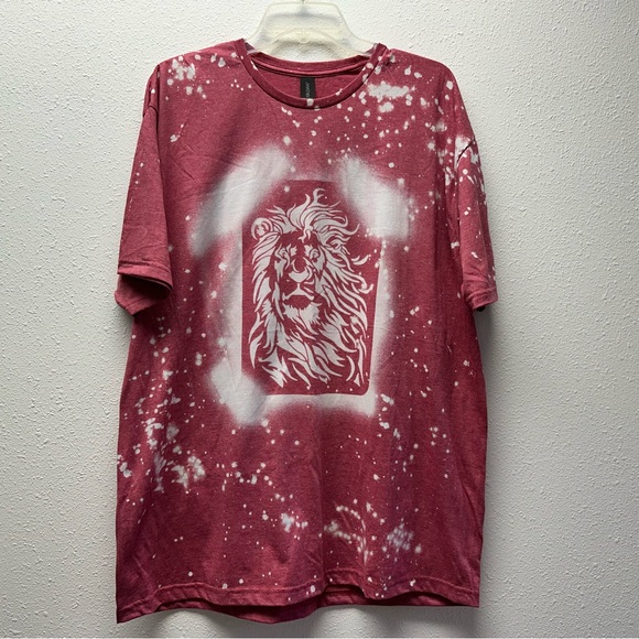 Women’s Custom Bleach Dyed Lion of Judah T-shirt XL - Picture 1 of 8